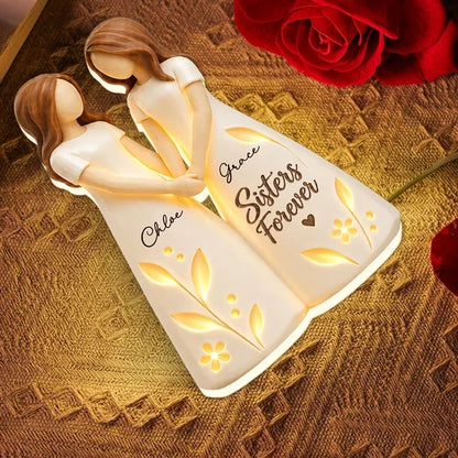 Personalized Acrylic Light Box, Sisters Forever with Soft Warm Glow, Creative Keepsake Gift for Family