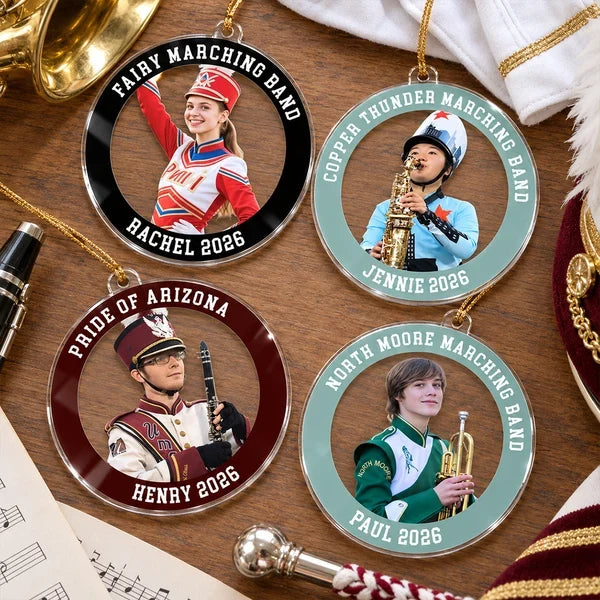 Personalized Marching Band Acrylic Ornament, Custom Photo Keepsake on a Christmas Tree, Unique Gift for Students