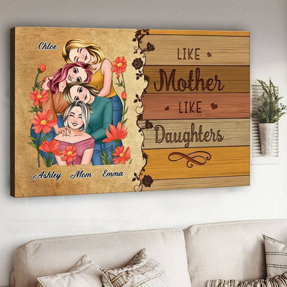 Like Mother Like Daughters Family Portrait - Personalized Mother Canvas And Poster