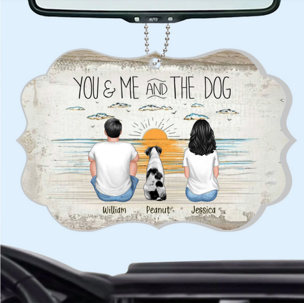 You Me And The Dogs Beach Outline Personalized Ornament or Poster or Canvas or Plaque or Pillow