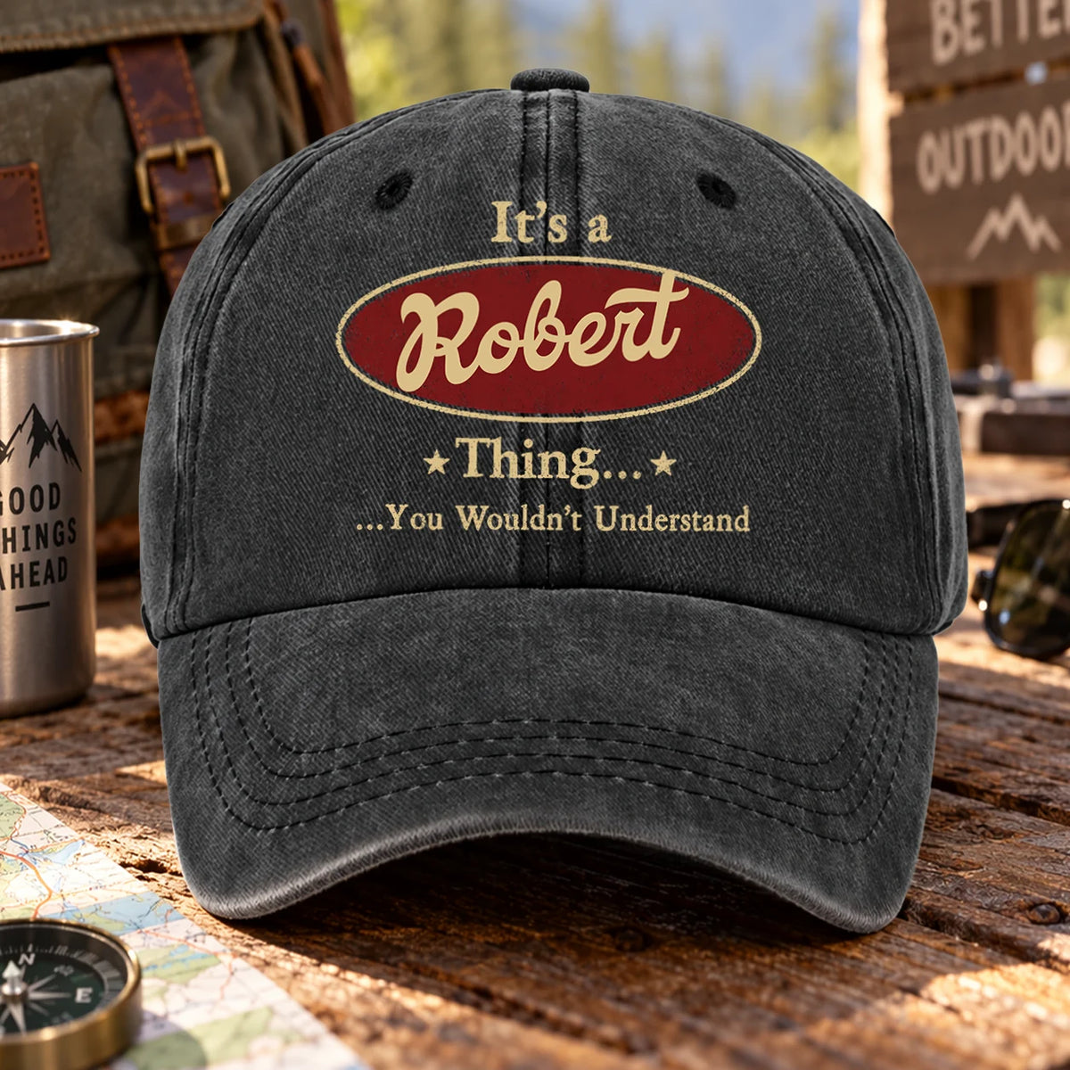 Personalized Washed Cotton Cap, Retro It's Your Thing Design, Creative Everyday Gift for Him