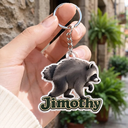 Viral Jimothy Raccoon Acrylic Keychain, Personalized Creative Gift for Raccoon Fans, Bright Cute Daily Charm