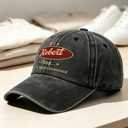 Personalized Washed Cotton Cap, Retro It's Your Thing Design, Creative Everyday Gift for Him