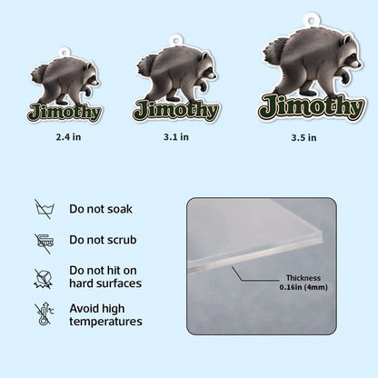 Viral Jimothy Raccoon Acrylic Keychain, Personalized Creative Gift for Raccoon Fans, Bright Cute Daily Charm