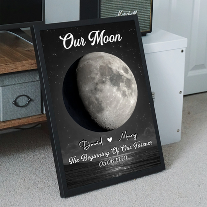 Personalized Our Moon Poster Custom Night Sky Wall Art, Romantic Keepsake Decor, Unique Gift for Couple