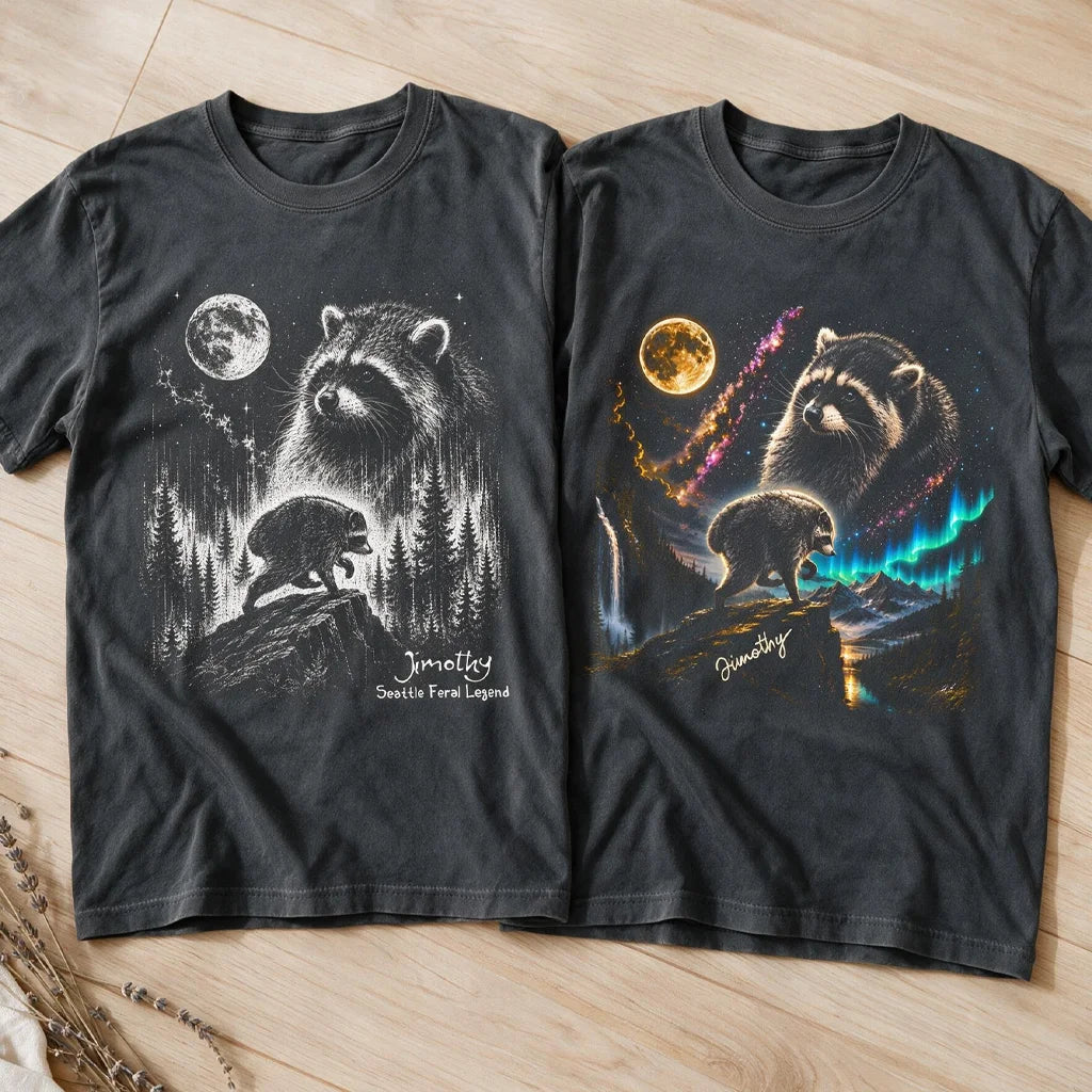 Viral Jimothy Raccoon Classic Tee, Personalized Cosmic Wildlife Shirt, Unique Gift for Animal Lovers