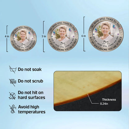 Personalized Car Visor Clip With Photo, My Mind Still Talks To You Memorial Gift For Mom