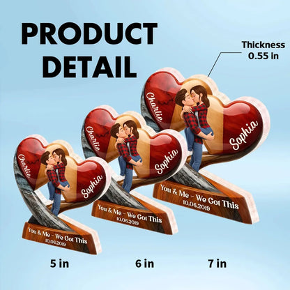 You & Me We Got This Personalized Shaped Acrylic Block Plaque Romantic Couple Keepsake Valentine's Day Gift