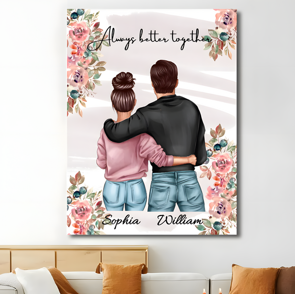 Embrace of Love - Personalized 'All of Me Loves All of You' Poster or Canvas - A Cherished Gift for Couples