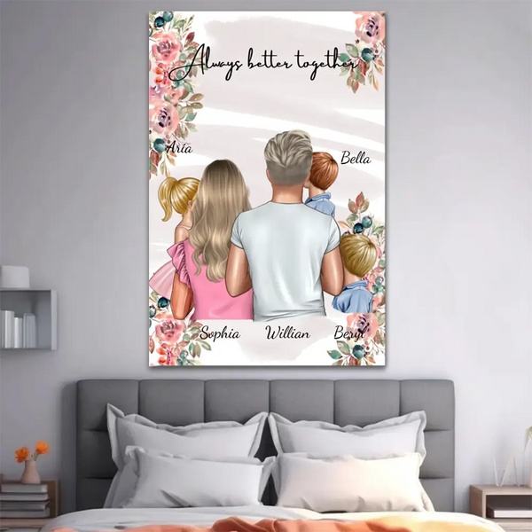 United Hearts - 'Always Better Together' Personalized Poster or Canvas - A Gift to Celebrate Family Unity