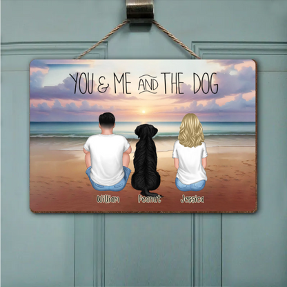 You Me And The Dogs Beach Outline Personalized Wallet Card or Poster or Canvas or Plaque or Pillow or Wallet or Cup