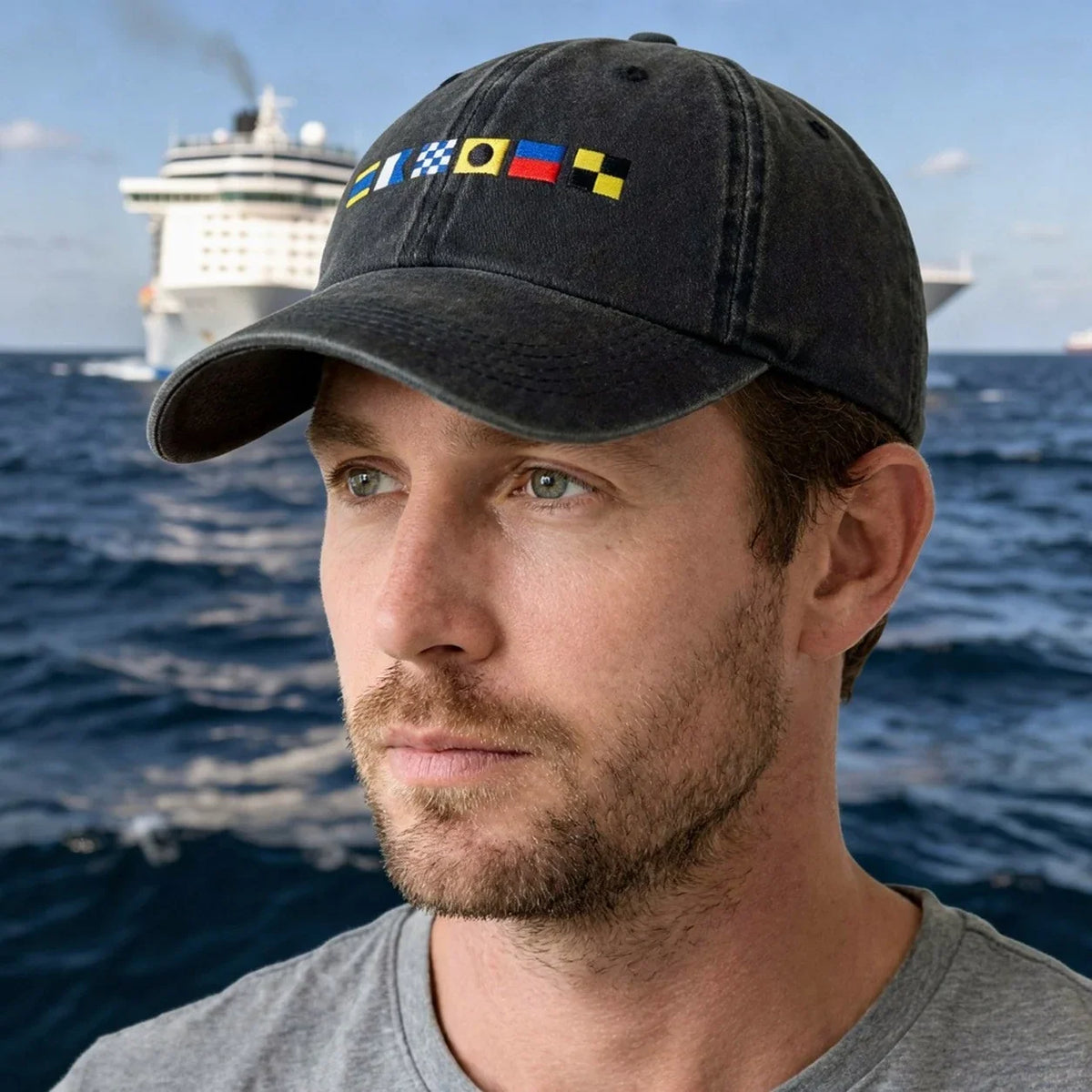 Personalized Nautical Signal Flag Sweatshirt, Minimalist Maritime Design, Unique Gift for Him or Her