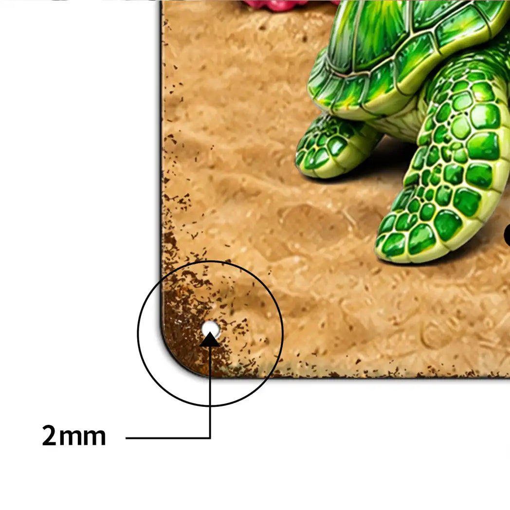 Rectangular Iron Sign for Grandma, Personalized Turtle Family Beach Scene, Creative Gift for Her