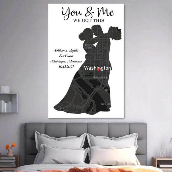 Blueprint of Our Love - "Together We Built a Life Loved" Personalized Poster or Canvas - A Romantic Gift to Commemorate Special Dates