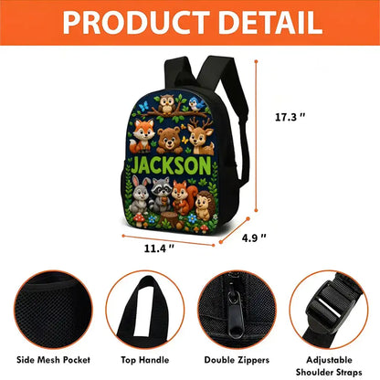 Personalized Kids School Backpack, Cute Animal Prints, Creative Gift For Bright School Mornings