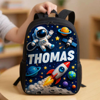 Personalized Kids School Backpack with Space or Unicorn Art, Unique Creative Gift for Back to School