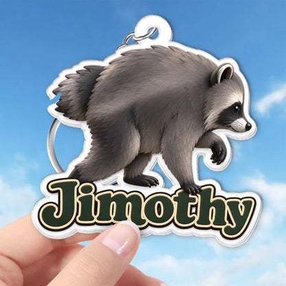 Viral Jimothy Raccoon Acrylic Keychain, Personalized Creative Gift for Raccoon Fans, Bright Cute Daily Charm