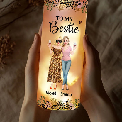 To My Bestie Bottle Lamp Personalized Friendship Quote Night Light Cozy Room Decor A Thoughtful Gift for Her