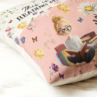 Personalized Pocket Pillow With This Is My Reading Pillow Quote, Creative Gift for Her Reading Nook