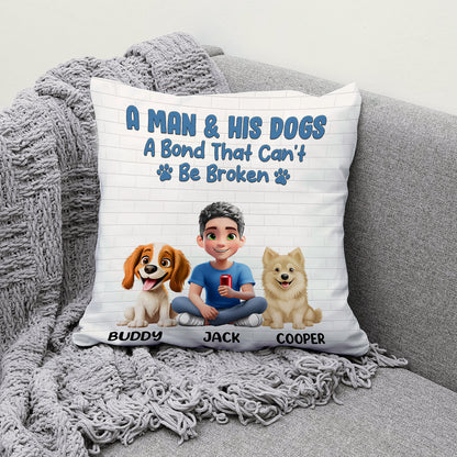 Personalized Square Pillow for Dog Moms and Dads – ‘Best Dog Mom/Dad Ever’ with Customizable Dog and Name
