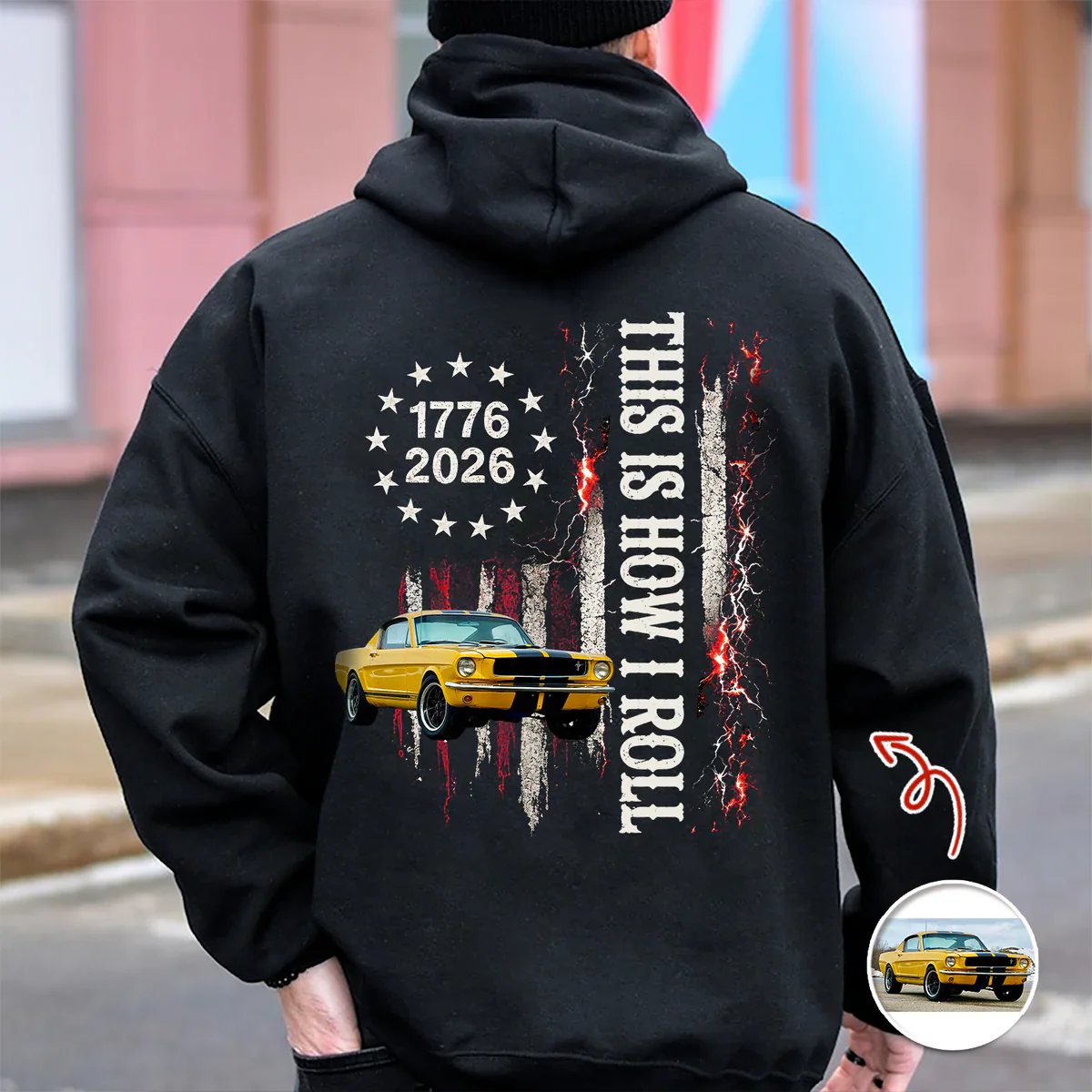 Custom Car Photo Classic Tee, I'm Not Old I'm Classic Patriotic Back Print, Unique Gift for Car Lover