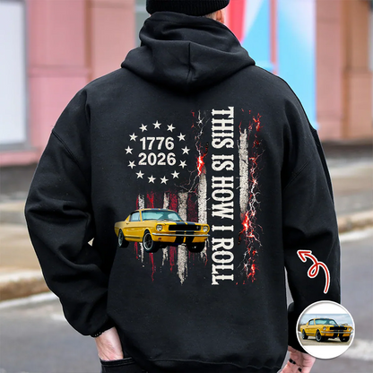Custom Car Photo Classic Tee, I'm Not Old I'm Classic Patriotic Back Print, Unique Gift for Car Lover