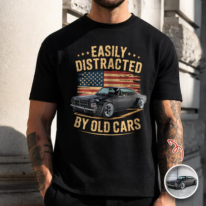 Personalized Classic Tee With Old Cars Graphic, Vintage Auto Humor Unique Gift for Car Guy