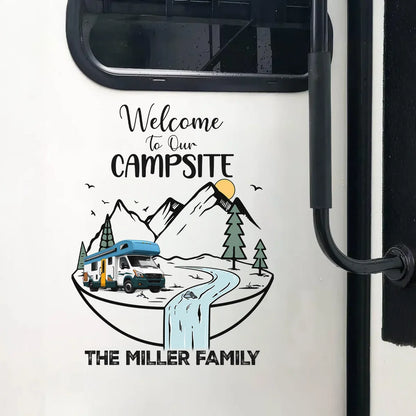 Happy Campers Personalized Sticker Decal, Forest Adventure Keepsake, Creative Gift for RV and Camping Lovers