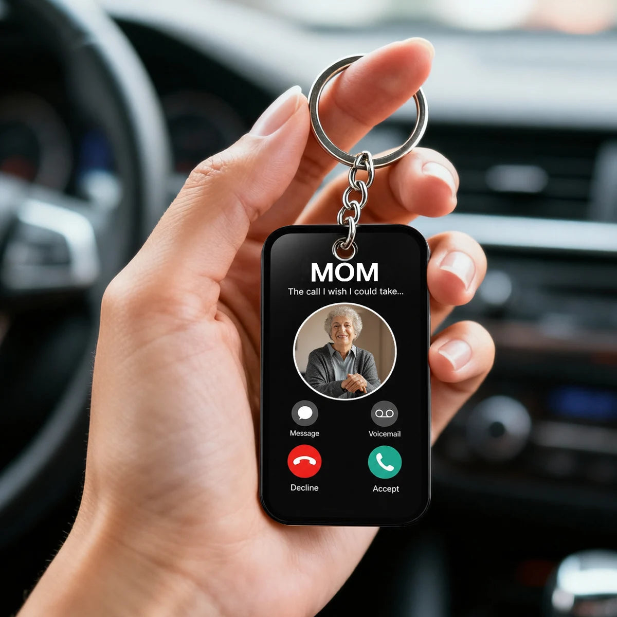Custom Photo Memorial Keychain – “The Call I Wish I Could Take” Keepsake for Someone You Miss