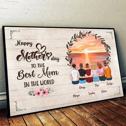 Eternal Maternal - Personalized Sunset Canvas/Poster - The Enduring Love Between Mother & Children
