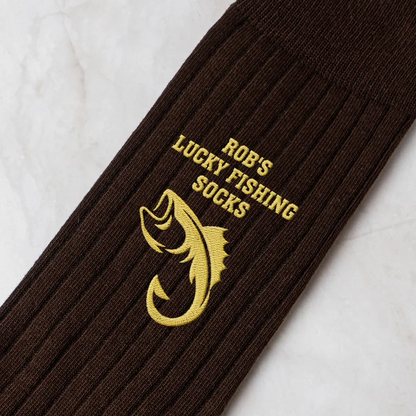 Personalized Lucky Fishing Socks, Lakeside Angler Keepsake, Unique Creative Gift for Fishing Lovers