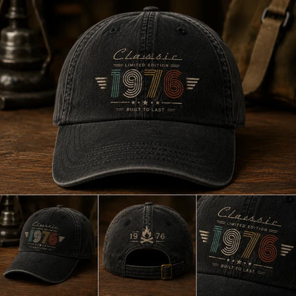 Personalized Birth Year Washed Cotton Cap, Classic Limited Edition Vintage Birthday Gift for Him