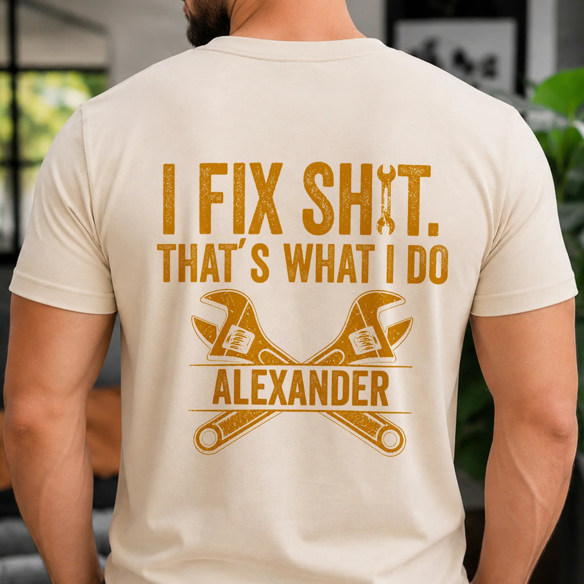 Funny Wrench Quote Classic Tee, Personalized Creative Gift for Husband, Grandpa & Mechanic
