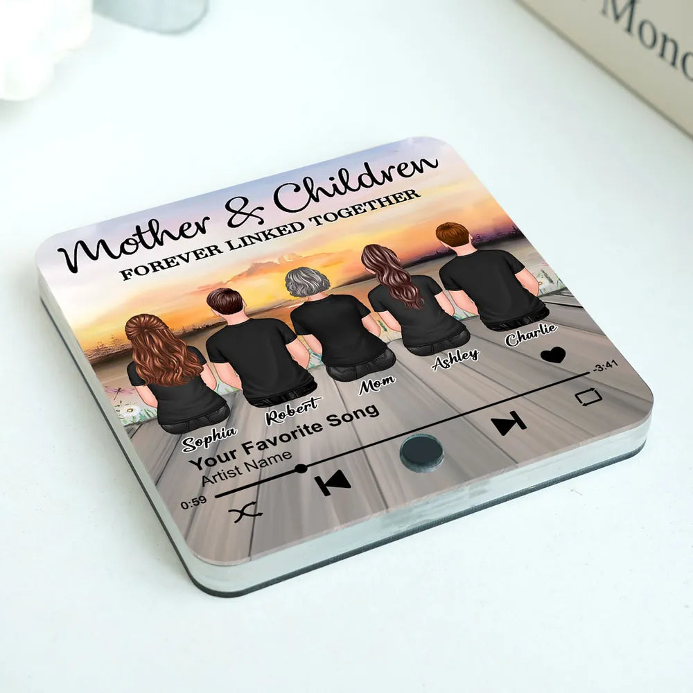 Personalized Sunset Music Theme Acrylic Fridge Magnet – Custom Gift for Mothers
