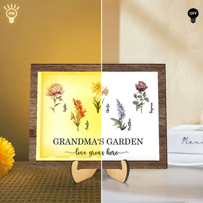 Personalized 2-Layer Wooden LED Plaque – A Heartfelt Gift for Grandma with Custom Design – A Special Gift to Celebrate Love