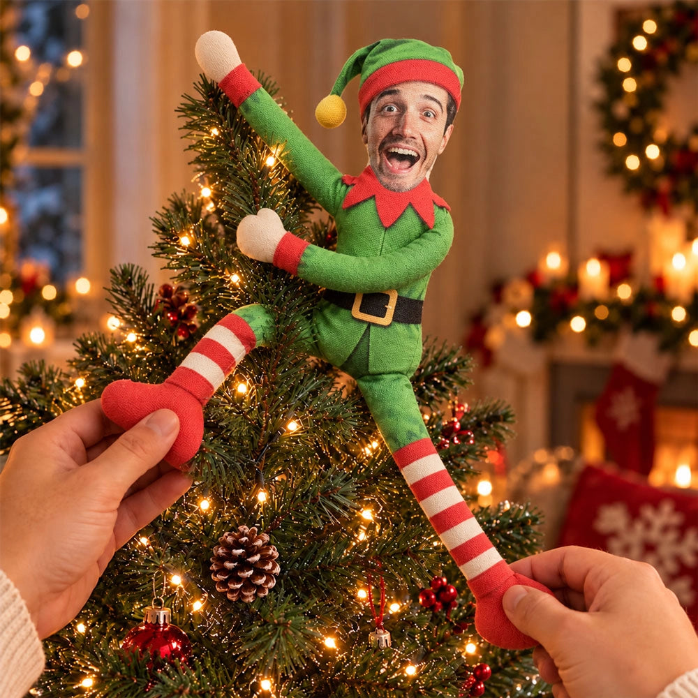 Photo Squishy Plush Doll, Personalized Christmas Elves for Shared Holiday Laughs, Creative Gift for Couples