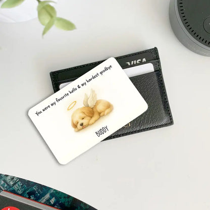 Sleeping Angel Puppy Wallet Card – You Were My Favorite Hello, My Hardest Goodbye, Custom Pet Loss Gift