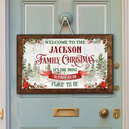 Wooden Sign Rustic Christmas Decor with Evergreen Art, Ready to Hang, A Creative Gift for Parents, Couples & Friends