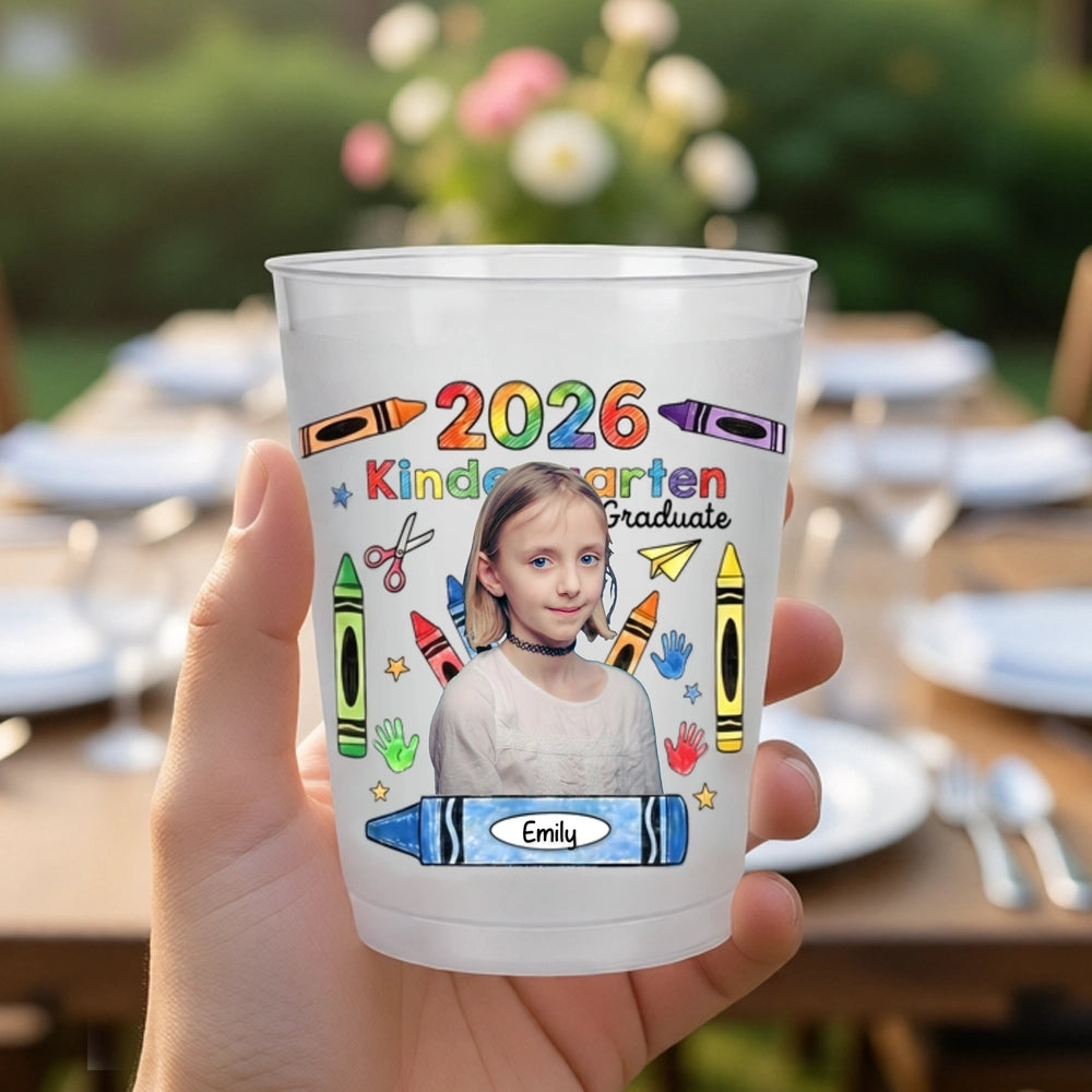 Personalized Graduation Photo Cup, Custom Frosted Party Cups for Grad ...