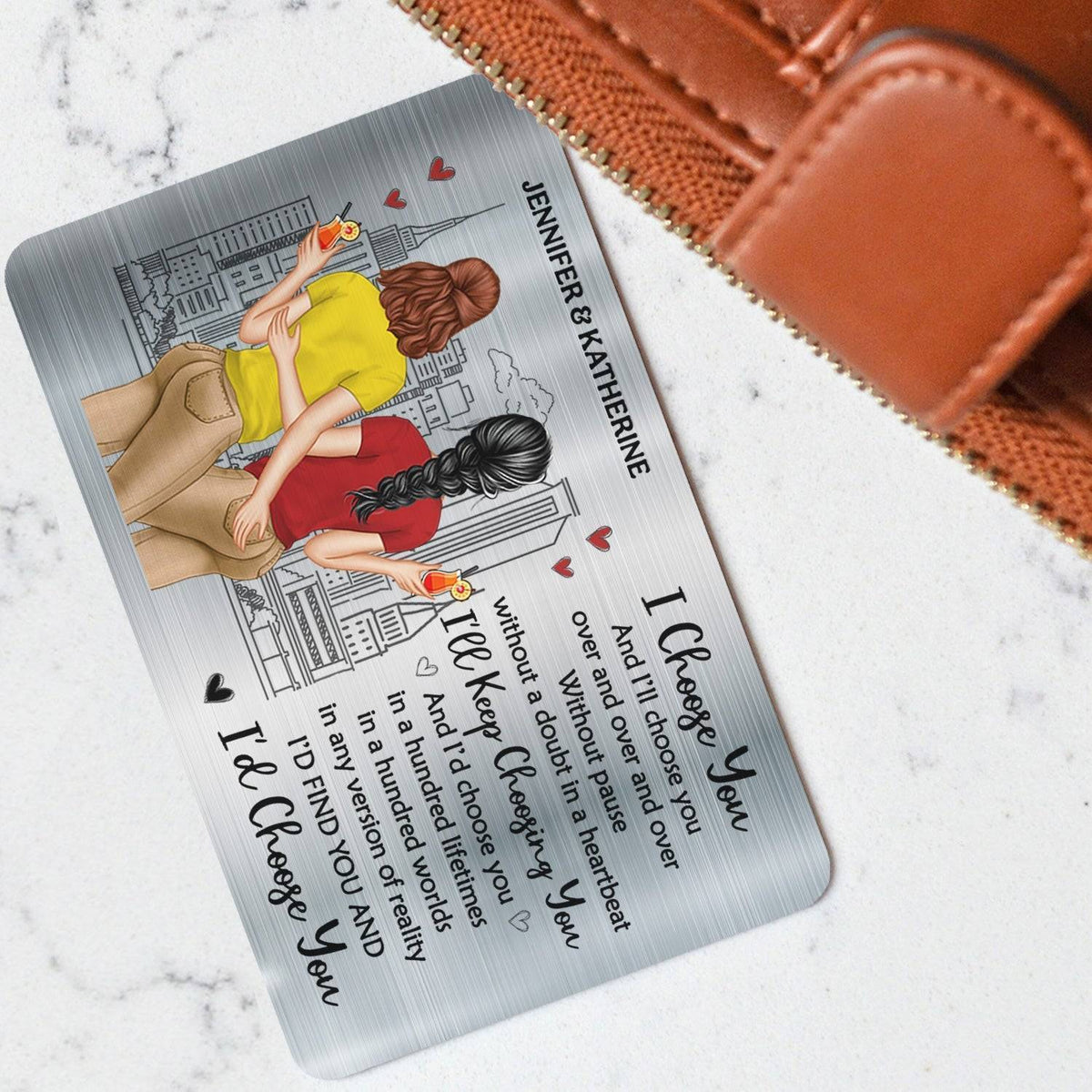 Personalized Aluminum Wallet Card with 'I Love You The Most' Engraving - Ideal for Anniversaries & Valentine's Day0