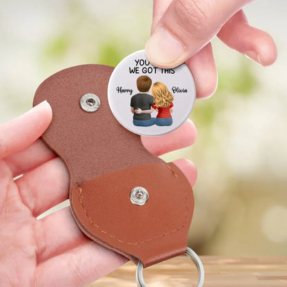 Personalized Pocket Hug Token With Couple Hugging Back View Sweet Keepsake You & Me We Got This Unique Romantic Gift