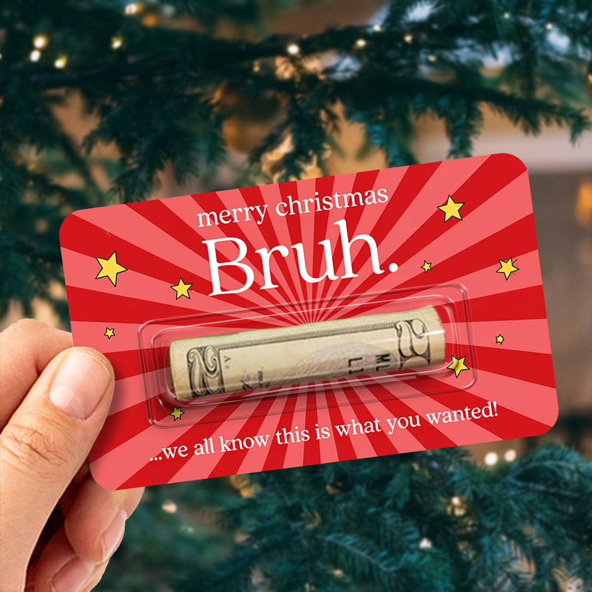 Personalized Money Holder Card, Santa Wish List Design, Unique Christmas Gift for Family & Friends