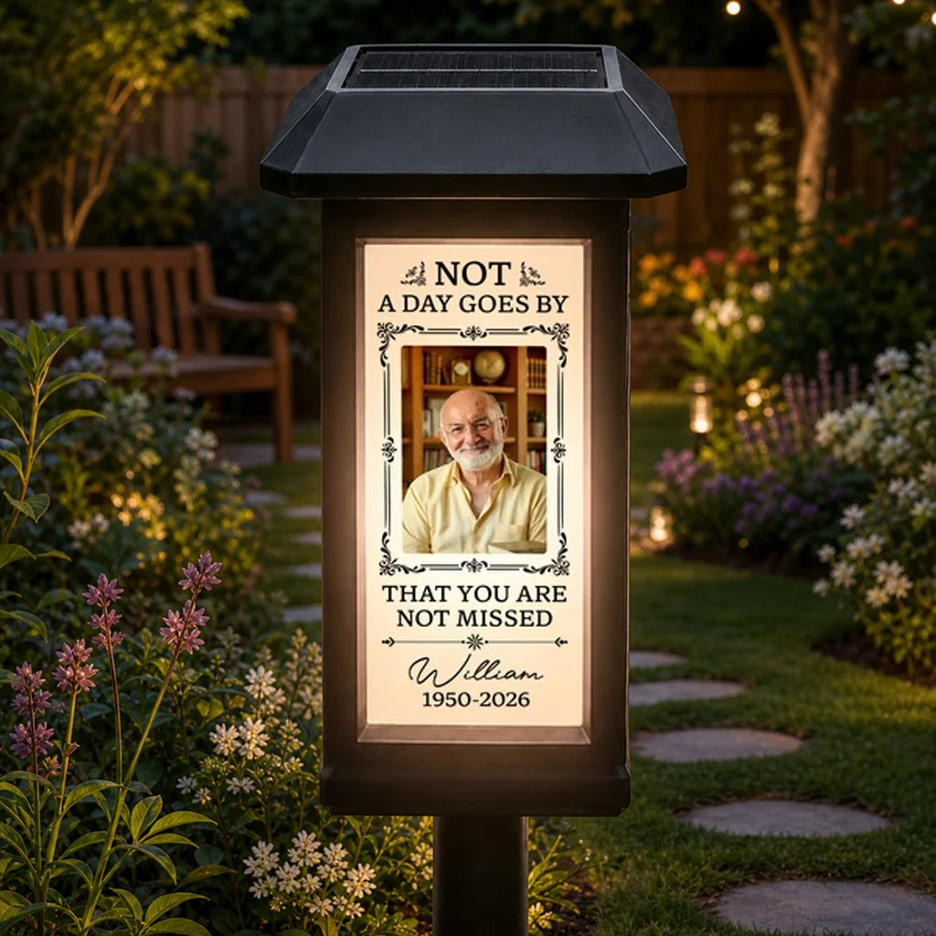 Personalized Solar Garden Stake Light with Loved One Portrait, Unique Memorial Gift for Family