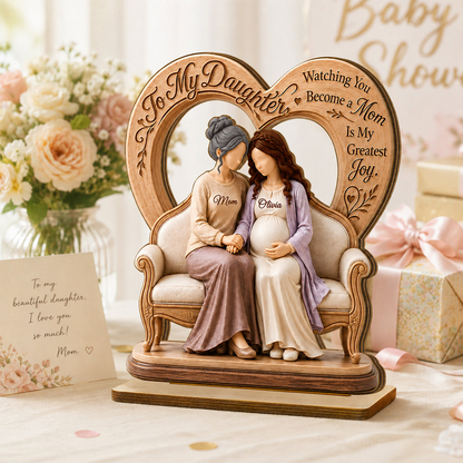 Personalized 2-Layer Wooden Plaque, Watching You Become a Mom, Heartfelt Creative Gift from Mom to Daughter