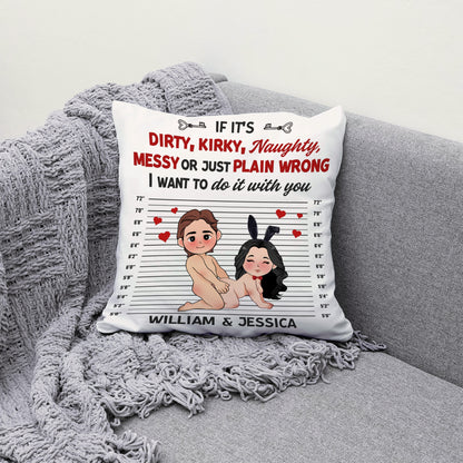 Custom Couple Pillow – “Playful Mugshot” Personalized Design, Romantic Gift for Valentine’s and Anniversaries