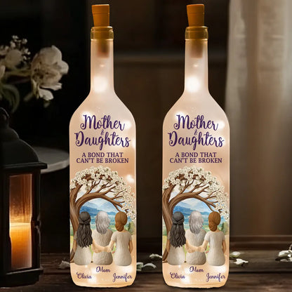 Mother & Daughter Bottle Lamp Personalized Keepsake Cozy Ambient Light for Nightstand A Thoughtful Unique Gift for Mom