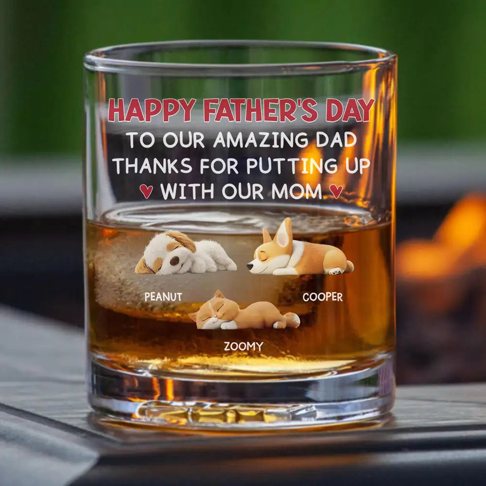 Personalized Whiskey Glass – Cute Pets Father’s Day Gift