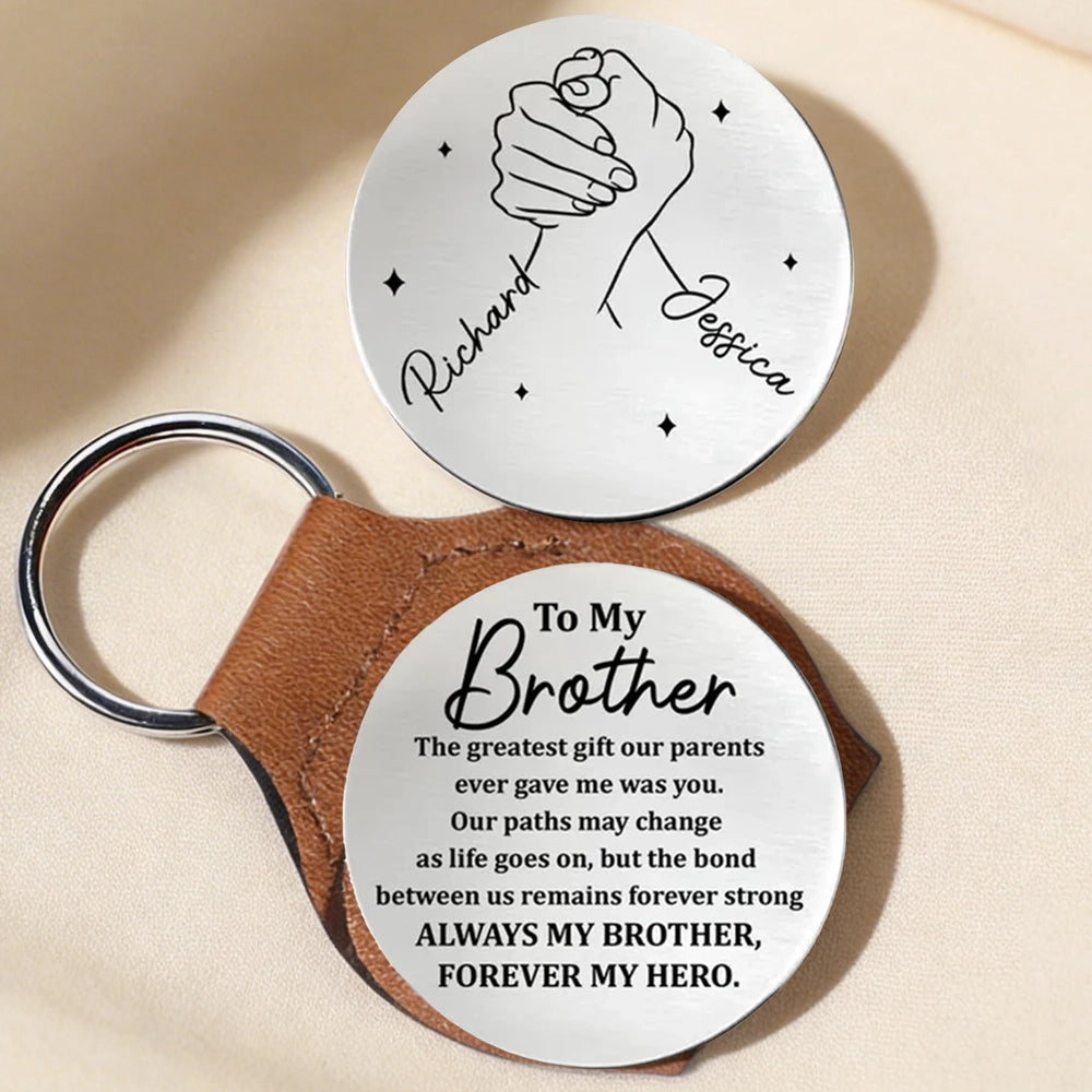 To My Brother Pocket Hug - Personalized Love Token with Always My Brother Message, Meaningful Unique Gift