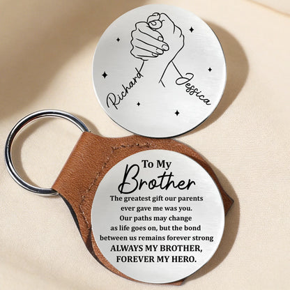 To My Brother Pocket Hug - Personalized Love Token with Always My Brother Message, Meaningful Unique Gift