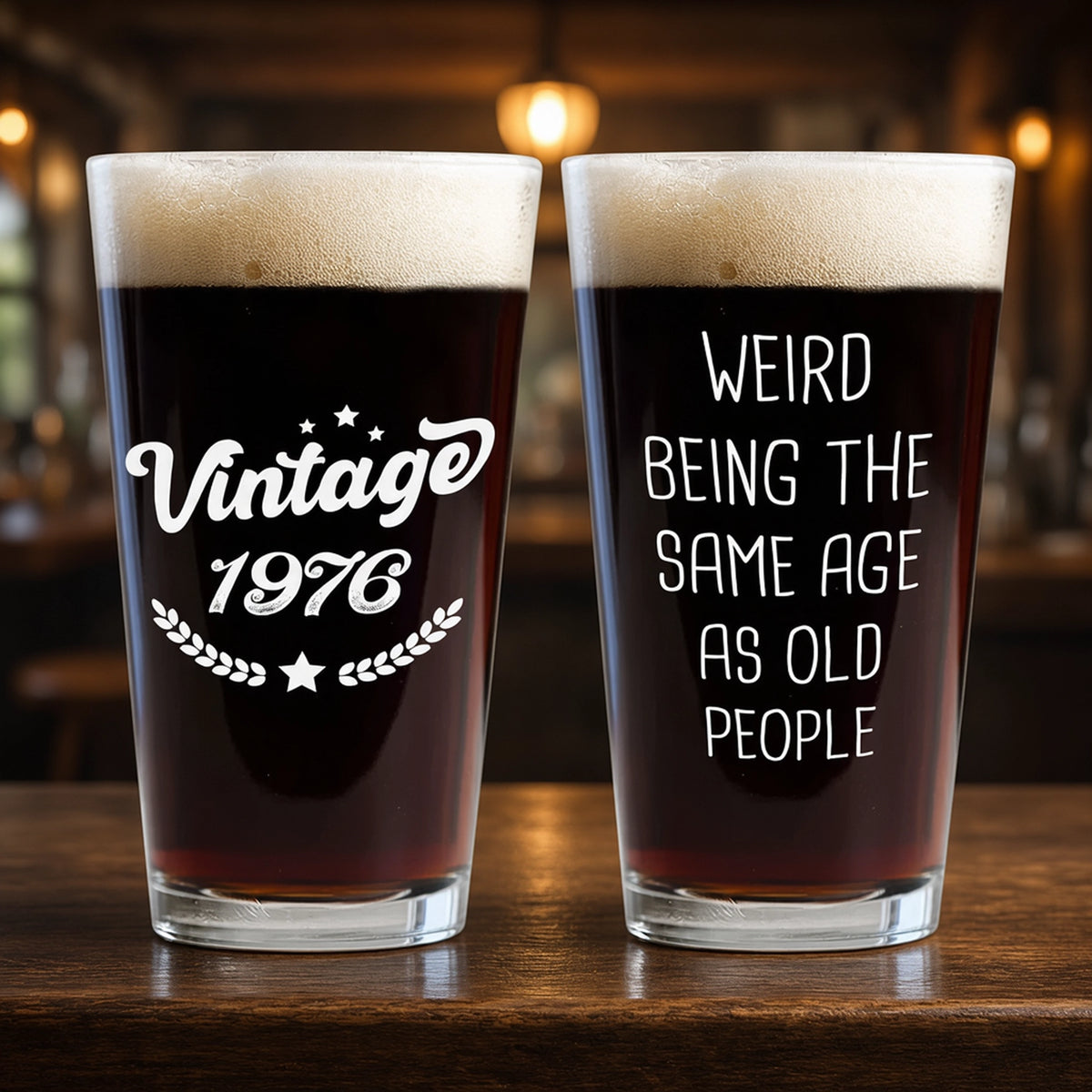 Personalized Beer Glass with Legend Vintage Design, Unique Creative Gift for Men, Boss & Coworker